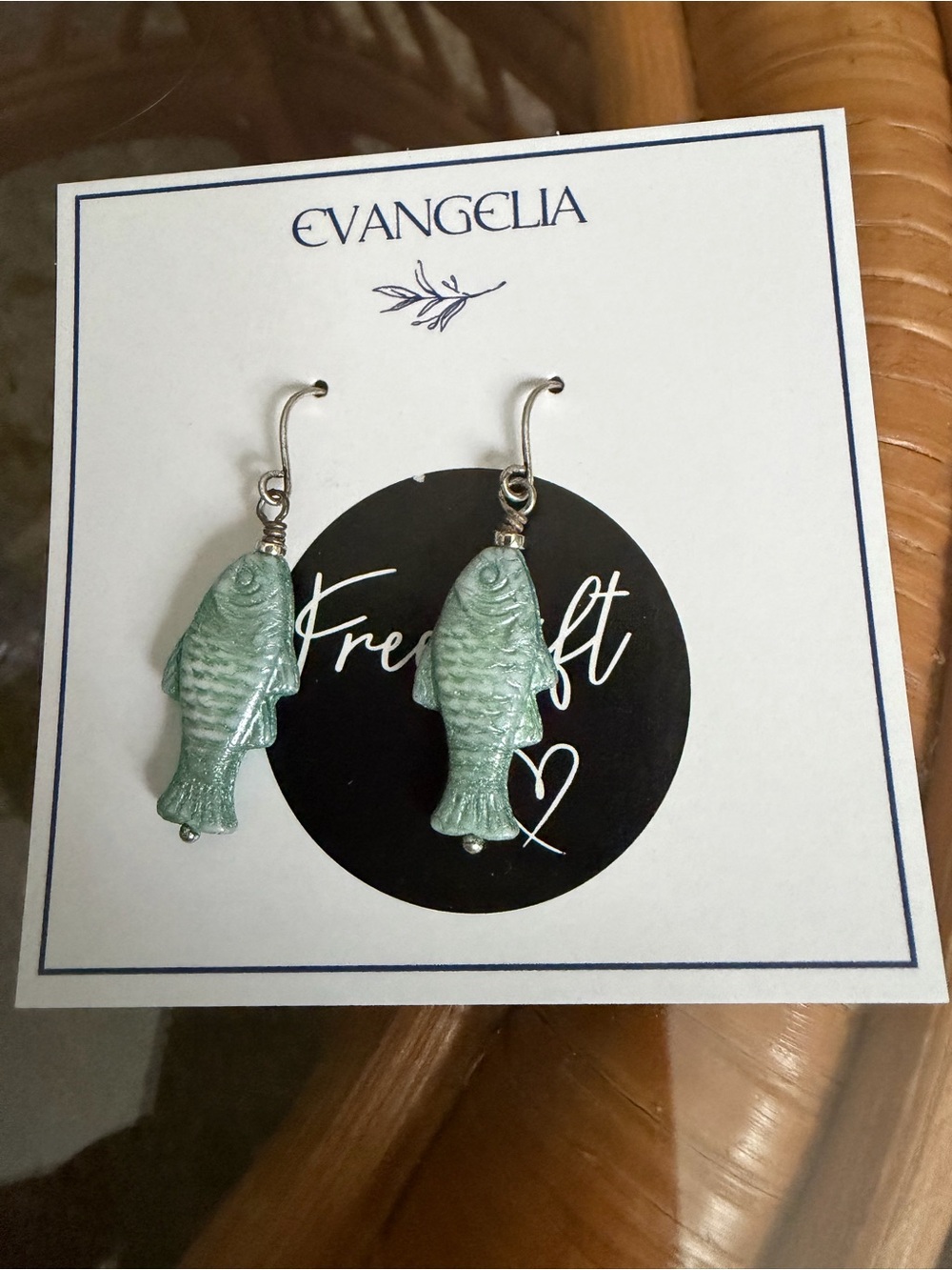 Evangelia Mint Green Fish Dangle Earrings - Pets Fish Accessory